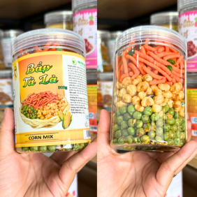 Bắp Tá Lả (Đậu Hà Lan, Snack Thập Cẩm, Bắp Tỏi Ớt ) 300g - Hộp Pet - BTLHP300G