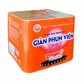 Pháo Hoa Z121 Giàn Phun Viên Loại 25 Ống - Hộp Cam - Mẫu Chào Xuân 2026 - GINPHUNVIN