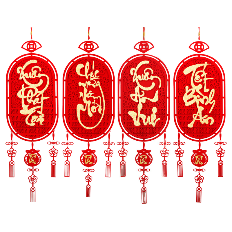 Liễn Treo 3d - Dây Treo Trang Trí Tết 28x108cm Liễn Treo 3d - Dây Treo Trang Trí Tết 28x108cm