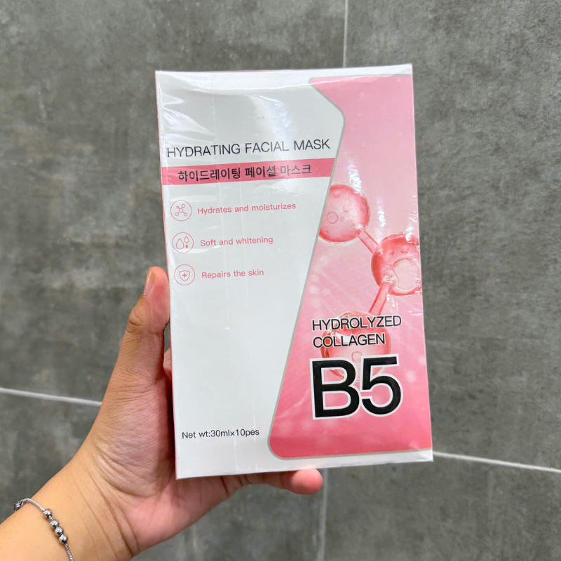Kho sỉ hộp 10 Miếng Mặt Nạ B5 Hydrating Facial Mask Màu Hồng