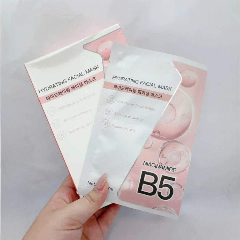 Giá sỉ hộp 10 Miếng Mặt Nạ B5 Hydrating Facial Mask Màu Hồng Cam