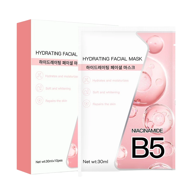Giá sỉ hộp 10 Miếng Mặt Nạ B5 Hydrating Facial Mask Màu Hồng Cam