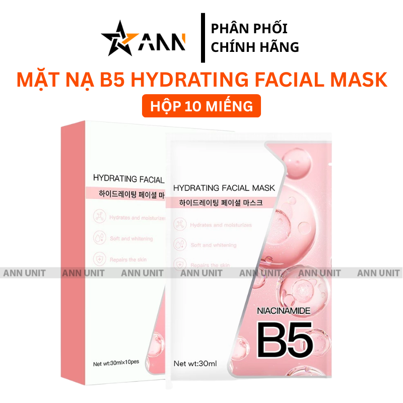 Giá sỉ hộp 10 Miếng Mặt Nạ B5 Hydrating Facial Mask Màu Hồng Cam