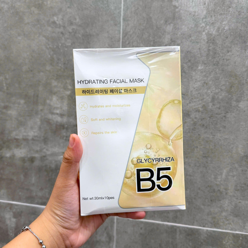Hộp 10 Miếng Mặt Nạ B5 Hydrating Facial Mask Màu Vàng