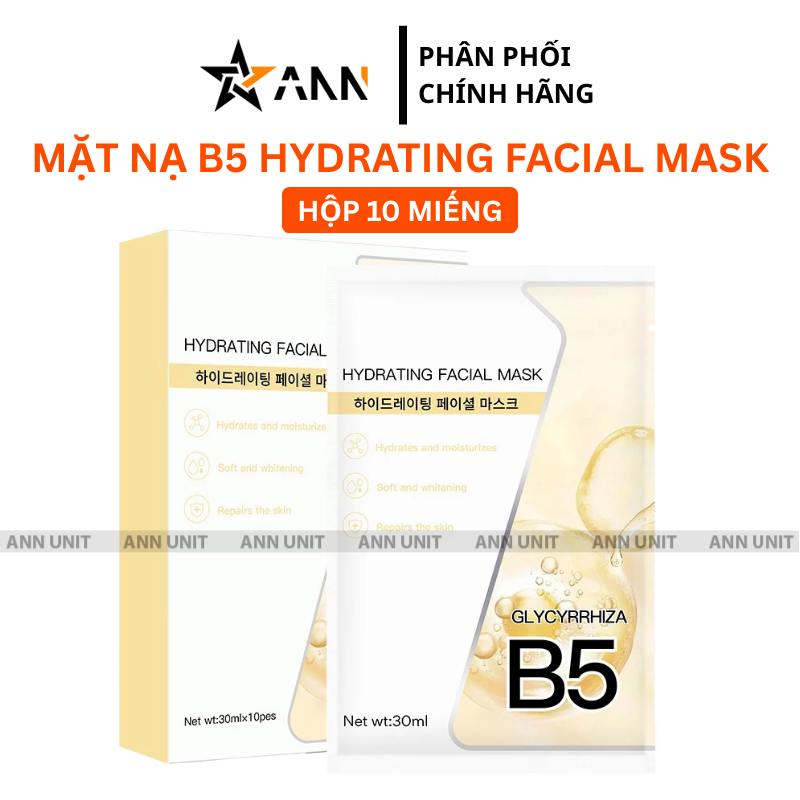 Hộp 10 Miếng Mặt Nạ B5 Hydrating Facial Mask Màu Vàng