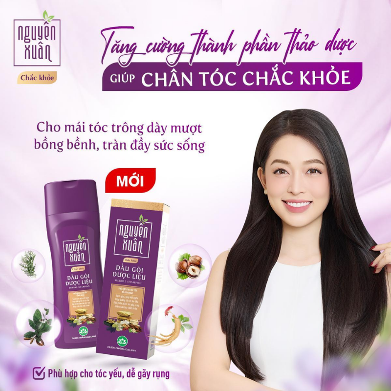 Dầu Gội Dược Liệu Nguyên Xuân Chắc Khỏe Cho Tóc Yếu 250ml - Màu Tím