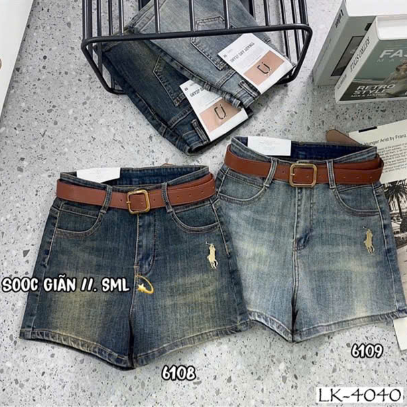 Shop sỉ quần Short Jean Nữ Thêu Logo Không Co Giãn Đứng Form Chuẩn Shop sỉ quần Short Jean Nữ Thêu Logo Không Co Giãn Đứng Form Chuẩn