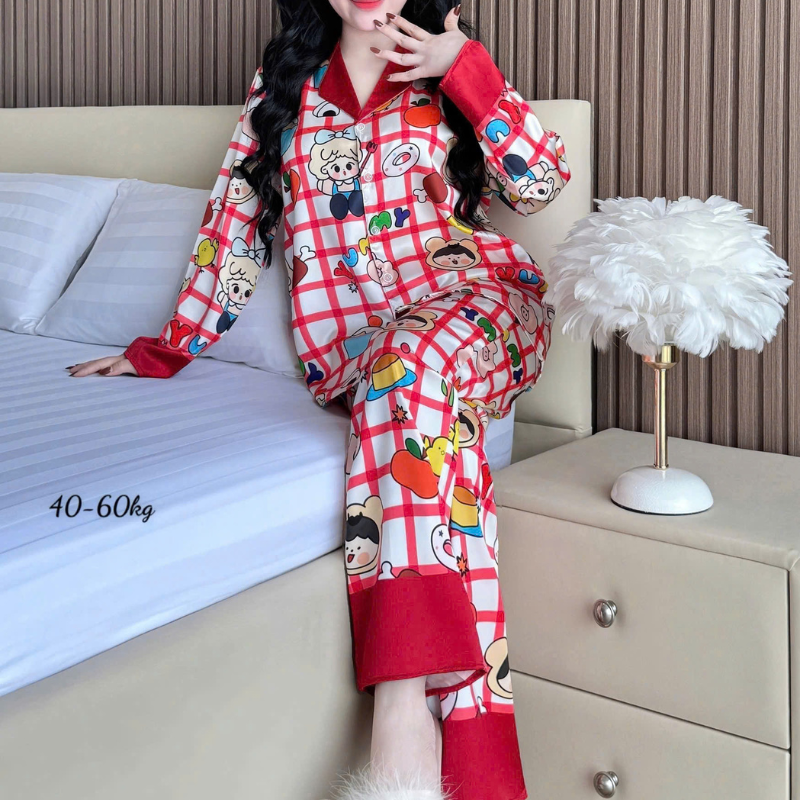 27666_24_20251216100102.png Đồ Bộ Ngủ Nữ - Đồ Bộ Dài Họa Tiết Đơn Giản Mặc Mát Thoải Mái 40–60kg - DBO5200
