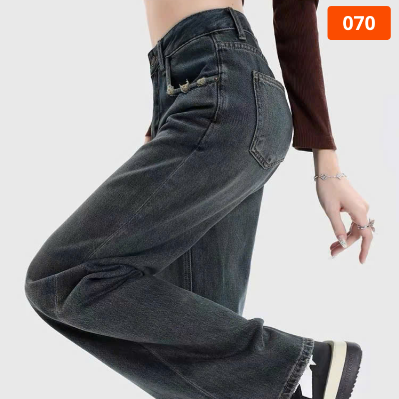 27697_99_20251219122329.png Quần Suông Nữ - Quần Jeans Suông Lở Nữ Rách Túi Chất Liệu Vải Dày Mềm Không Co Giãn - QG310