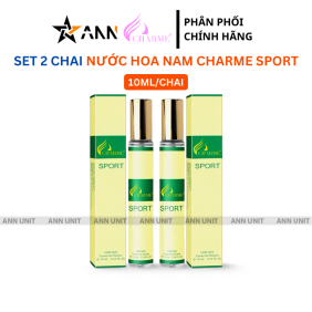 Set 2 Chai Nước Hoa Nam Charme Sport 10ml - Hương Thơm Mạnh Mẽ Nam Tính - 8936194698445SET