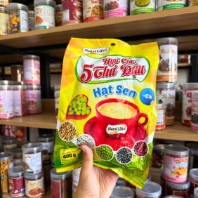 Ngũ Cốc 5 Thứ Đậu Hạt Sen Nutri Life's 400g - Ngũ Cốc Dinh Dưỡng 16 Gói - NC5TD400G