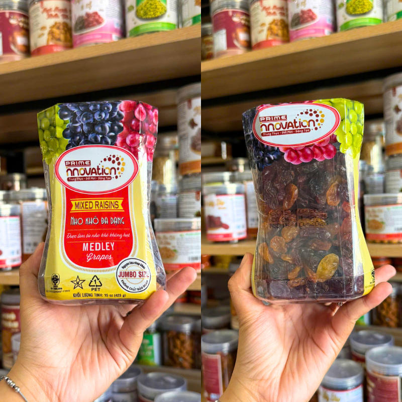 Chuyên sỉ nho Khô 3 Màu Prime Thơm Ngon 425g - Ngo Khô Prime Chuyên sỉ nho Khô 3 Màu Prime Thơm Ngon 425g - Ngo Khô Prime