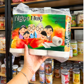 Túi 6 Gói Khăn Giấy Cuộn Ngọc Huệ - Giấy Vệ Sinh Cuộn - 8938563018052