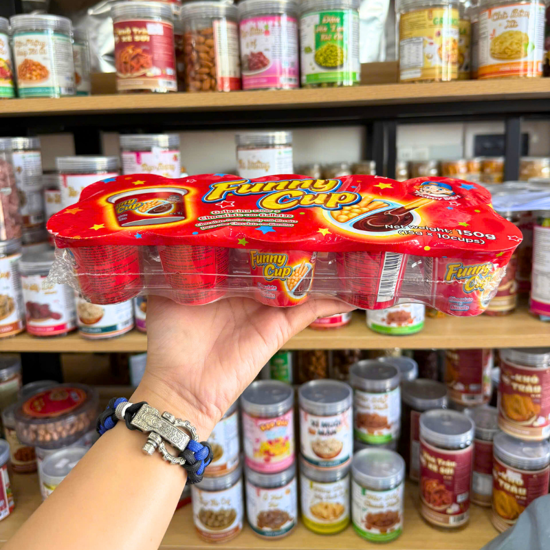 Set 10 Hộp Bánh Socola Que Chấm Funny Cup Dạng Ly - Bánh Funny Cup 150g (15g/Hộp) Set 10 Hộp Bánh Socola Que Chấm Funny Cup Dạng Ly - Bánh Funny Cup 150g (15g/Hộp)