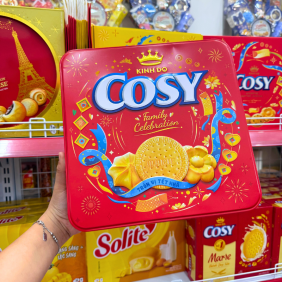 Bánh Quy Bơ Cosy Marie Vị Vani - Bánh Quy Sữa Cosy Hộp Thiếc 408g - (Kèm Túi) - 8934680115803