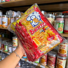 Combo 3 Gói Mực BENTO Vị Cay Ngọt Màu Đỏ 18g( 3 bịt lẻ nhỏ_ - 8935342400497