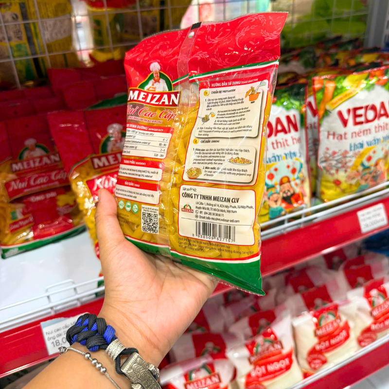 Nui Cao Cấp Meizan Ống Dài - Nui Meizan Màu Vàng 400g Nui Cao Cấp Meizan Ống Dài - Nui Meizan Màu Vàng 400g