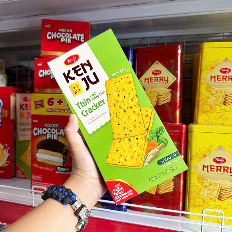 Shop sỉ bánh Quy Rau Củ RICHY KENJU Bánh Mỏng Giòn 168gr Shop sỉ bánh Quy Rau Củ RICHY KENJU Bánh Mỏng Giòn 168gr