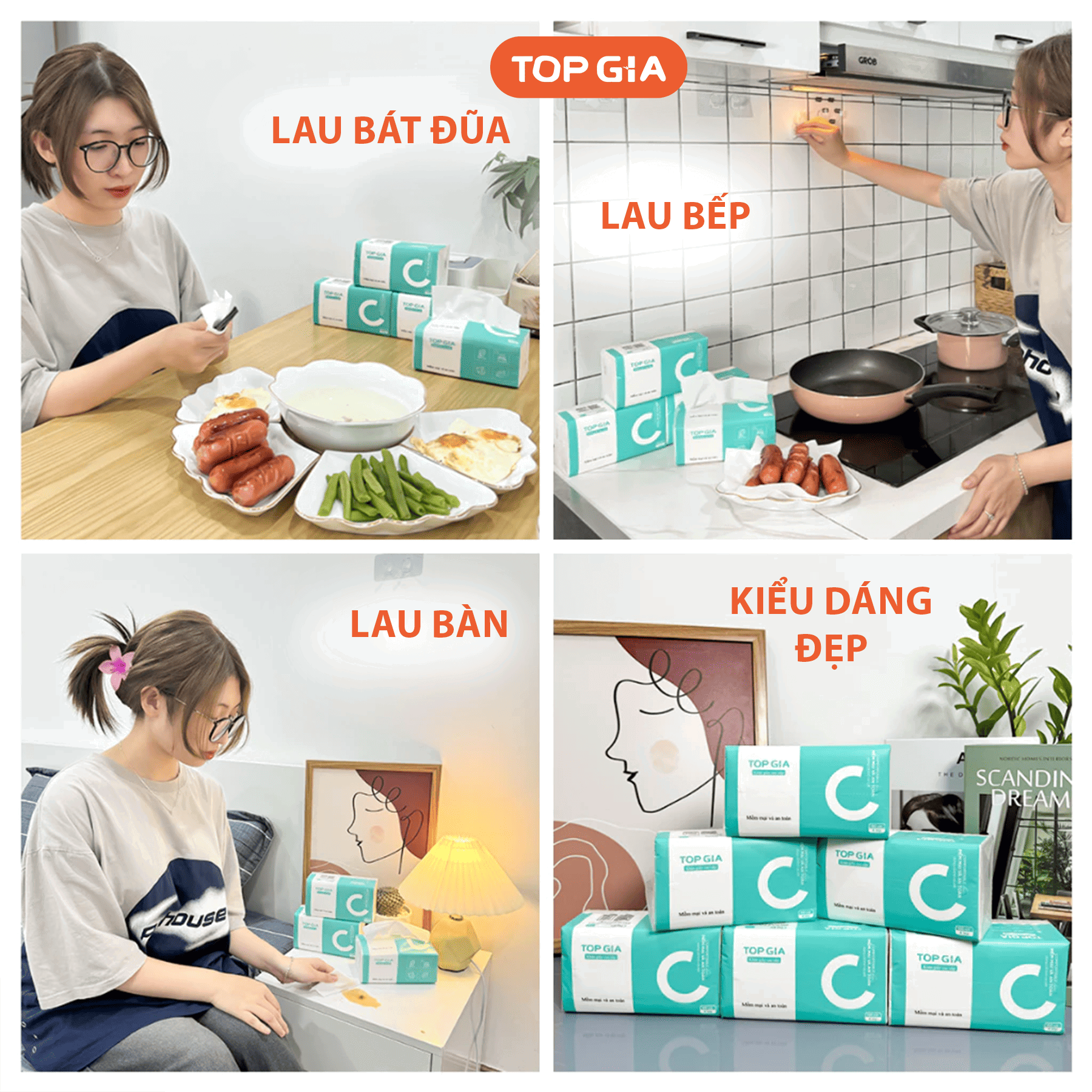 Combo 3 Gói Giấy Topgia - Giấy Chữ C Combo 3 Gói Giấy Topgia - Giấy Chữ C