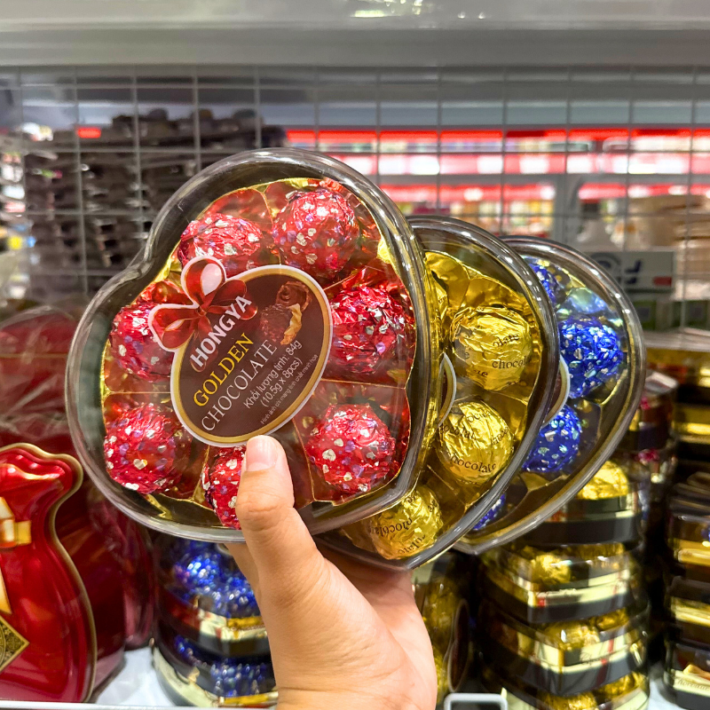 Kẹo Socola Hộp Trái Tim HONGYA 8 viên 84g Kẹo Socola Hộp Trái Tim HONGYA 8 viên 84g