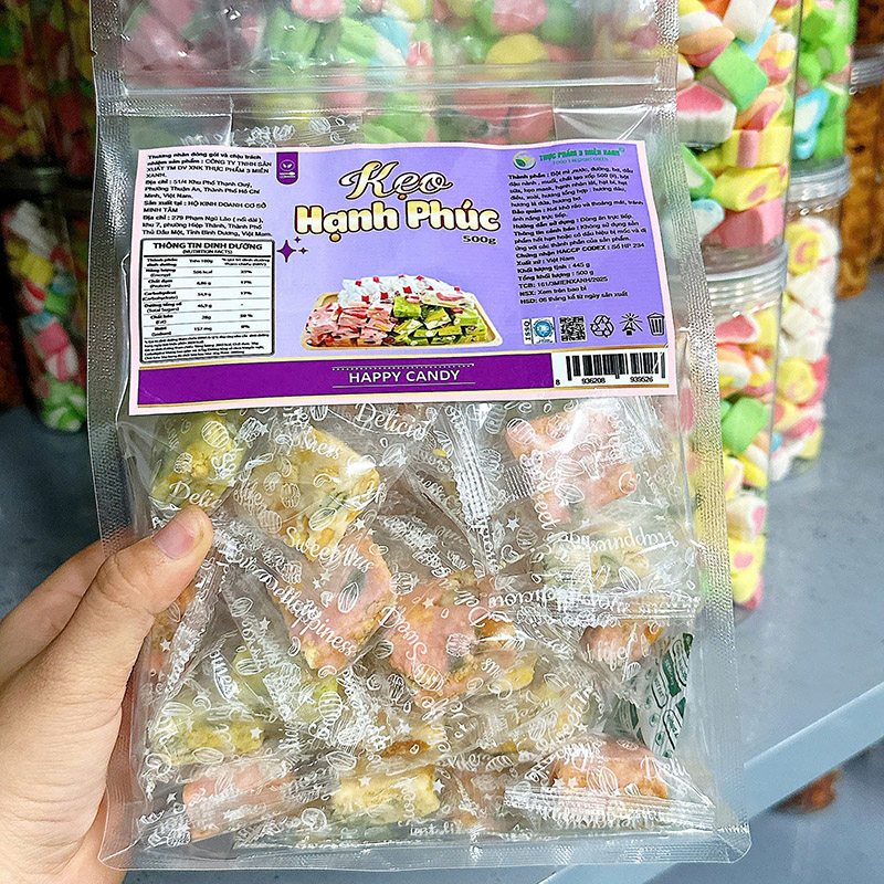 Shop sỉ kẹo Hạnh Phúc Túi Zip 500g Shop sỉ kẹo Hạnh Phúc Túi Zip 500g