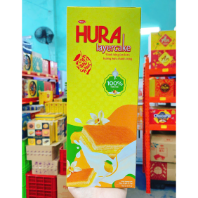 Bánh Bông Lan Kem Hương Vani Chanh Vàng HURA 90g (6 Gói x 15g) - BBLKHVCVH90G