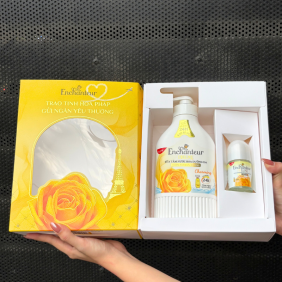 Set Quà Tặng Cao Cấp Enchanteur Deluxe Hương Nước Hoa Pháp + Lăn Khử Mùi (Set Màu Vàng) - SETENCHANTEURVANG