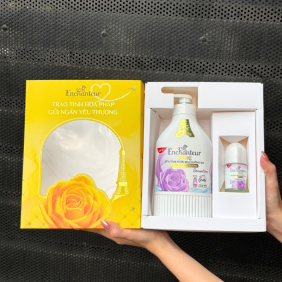 Set Quà Tặng Cao Cấp Enchanteur Deluxe Sensation Hương Nước Hoa Pháp + Lăn Khử Mùi (Set Màu Tím) - SETENCHANTEURTIM