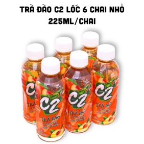 Trà Xanh C2 Hương Đào Lốc 6 Chai Nhỏ (225ml/Chai) - 8934564600937