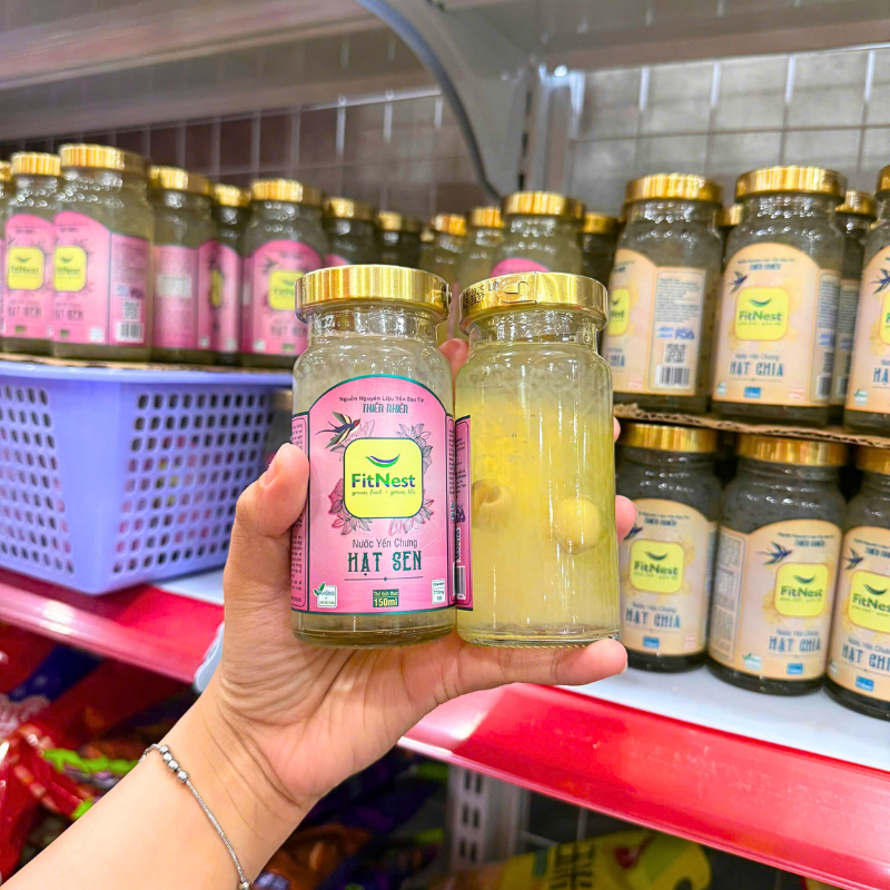 Combo 10 Hũ Nước Yến Chưng Hạt Sen FitNest 150ml Combo 10 Hũ Nước Yến Chưng Hạt Sen FitNest 150ml