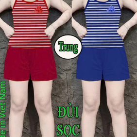 Đồ bộ nữ sát nách quần đùi XS 9087 9587 chất cotton 4 chiều - DBOR0041