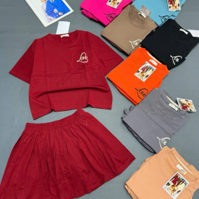 Đồ bộ nữ tay ngắn quần váy LD 96812 thun cotton 4 chiều - DBOR0045