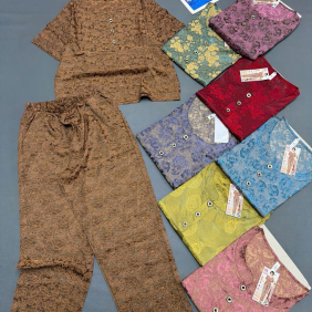 Đồ bộ nữ tay ngắn quần dài trung niên chất xịn nhiều size Hk 4555 - DBOR0047