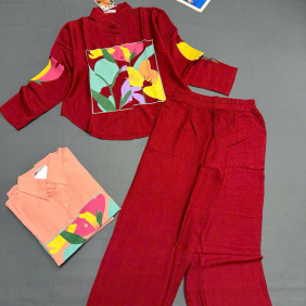 Đồ bộ nữ tay dài quần dài tơ xược - DBOR0069