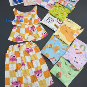 Đồ bộ sát nách 3 nơ sau quần lững - DBOR0084