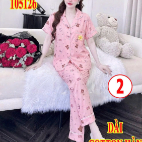 Đồ bộ nữ pijama chất cotton hàn không giãn - DBOR0142