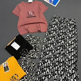 Đồ bộ nữ tay ngắn quần dài suông KH-05411 - DBOR0176