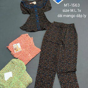 Đồ bộ nữ tay ngắn quần dài áo dập ly MT-1563 - DBOR0178