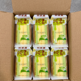 1 Thùng Bánh Bông Lan Tam Giác CHUNSANJIAO Vị Trà Xanh - Màu Xanh Lá - 6973697320840THUNG