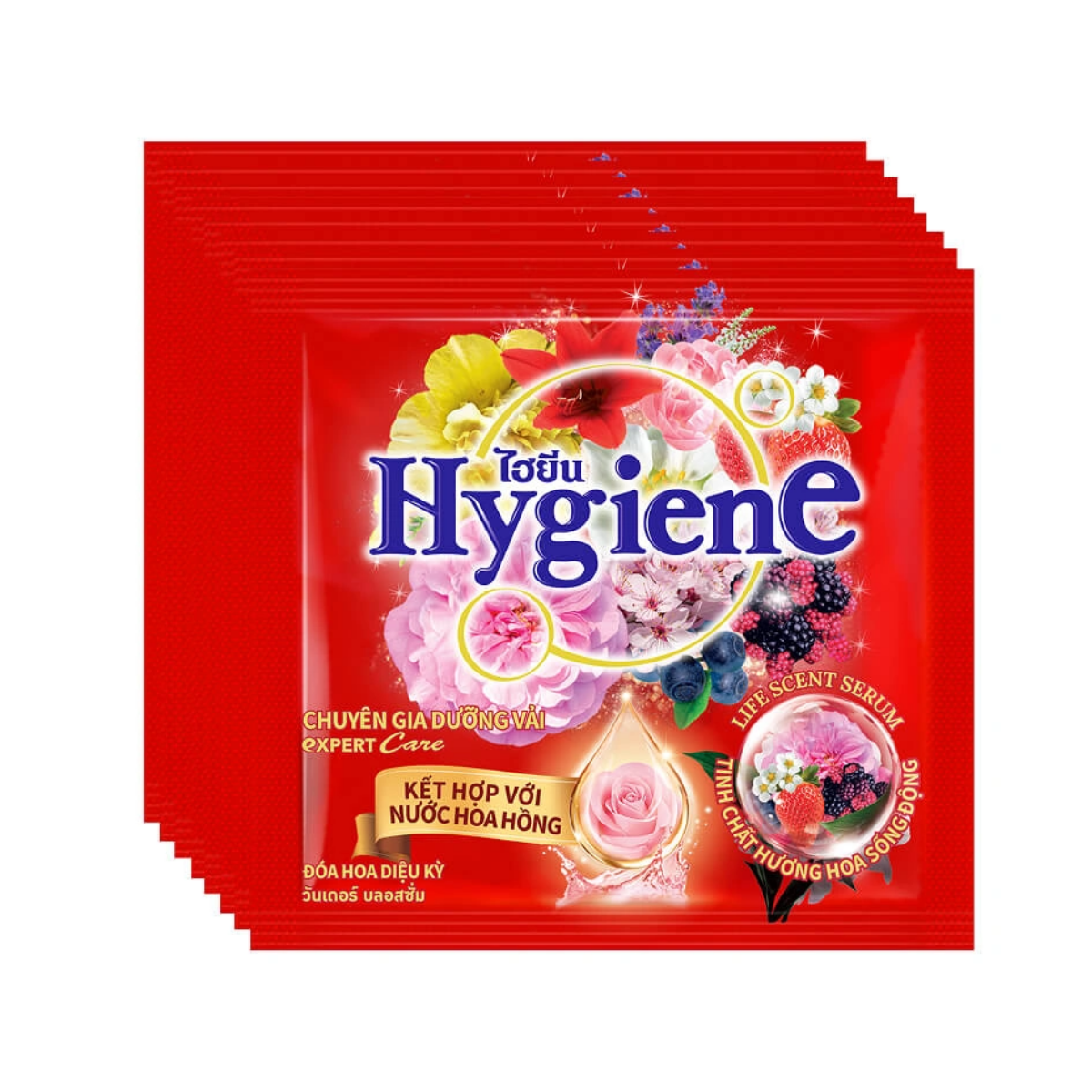 Set 24 Gói Nước Xả Vải Hygiene Đậm Đặc Expert Care Hương Hoa Trái Cây 20ml/Gói - Màu Đỏ Set 24 Gói Nước Xả Vải Hygiene Đậm Đặc Expert Care Hương Hoa Trái Cây 20ml/Gói - Màu Đỏ