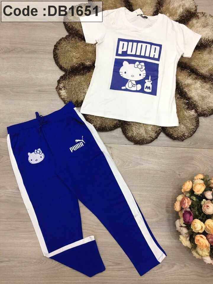 Set nữ mặc nhà quần dài in Kitty