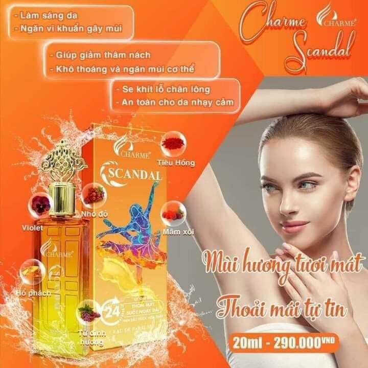 xịt thơm khử mùi Charme Scandal