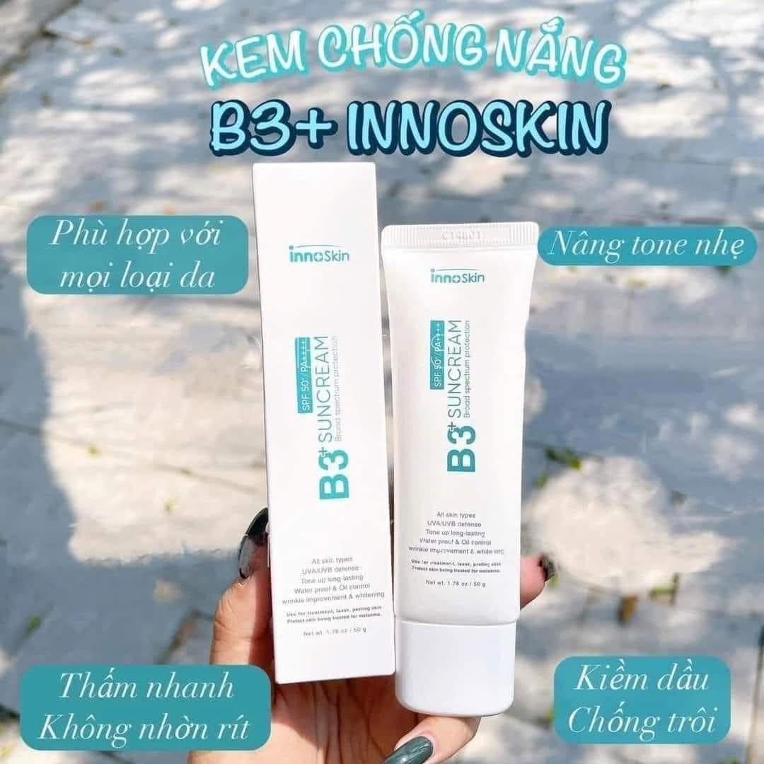 Kem Chống Nắng B3 InnoSkin Màu Xanh Cho Da Khô Nâng tông cực tự nhiên ...