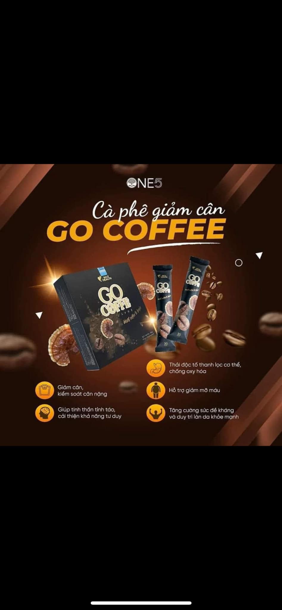 Cà Phê Giảm Cân Go Coffe Max Health Hộp Lớn 12 Gói