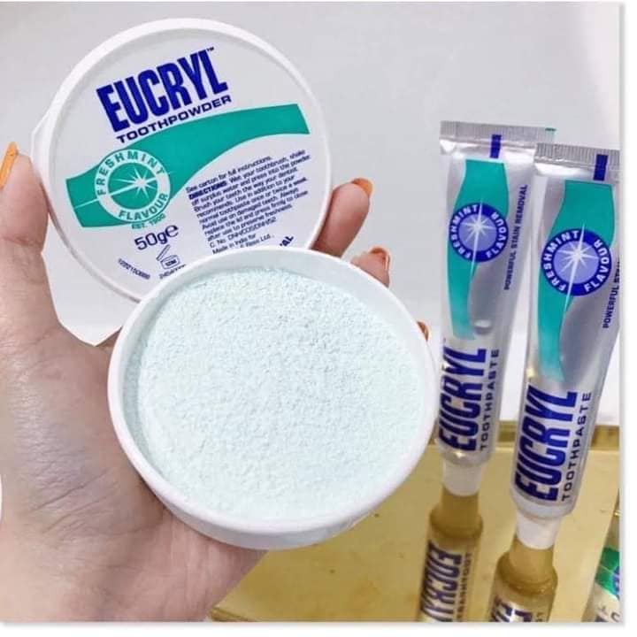 Combo Kem Đánh Trắng Răng Và Bột Tẩy Trắng Răng Eucryl Tooth Powder