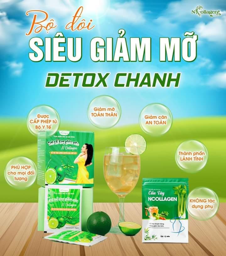 Detox Chanh Giảm Cân N Collagen giúp da đẹp dáng thon