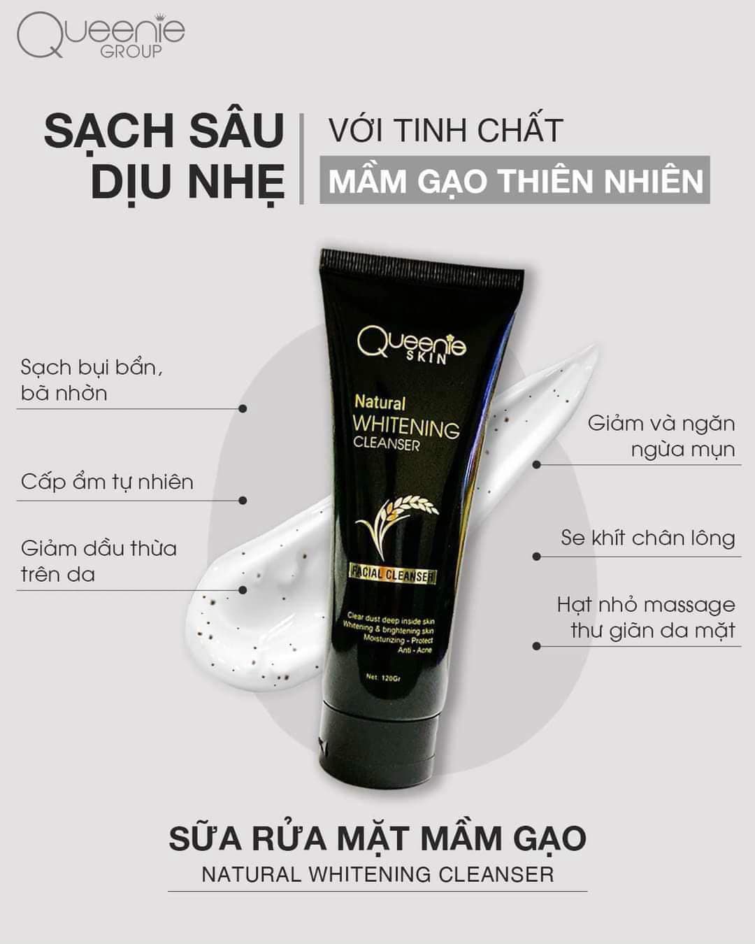 Sữa rửa mặt Mầm Gạo Queenie Skin