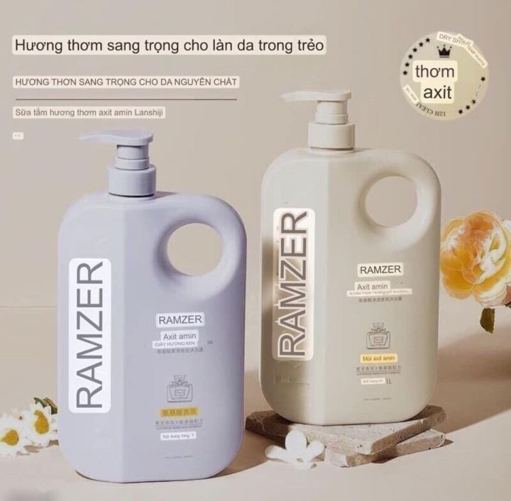 Sữa tắm Ramzer hương nước hoa cao cấp, dưỡng ẩm làm sạch trắng da dung tích 1000ml