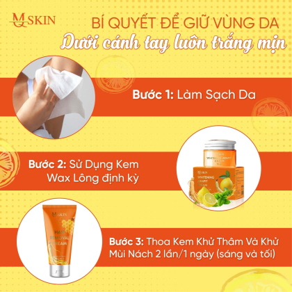 Combo Kem Tẩy Lông + Kem Thâm Nách MQ Skin Sâm Chanh Mật chính hãng