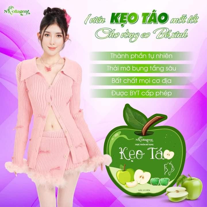  Mỗi tối 1 viên KẸO TÁO, giúp:- Giảm hấp thu chất béo, không lo tích m.ỡ- Đào thải m.ỡ bụng triệt để, thanh lọc độc tố - Thu gọn vòng eo, tắng cường sức khỏe- Chống táo bón, chướng bụng, đầy hơi,…